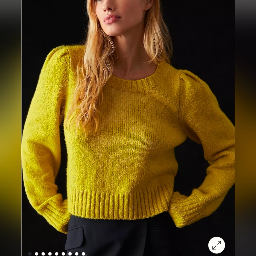 Maeve By Anthropologie Crewneck Puff-Sleeve Sweater Size S